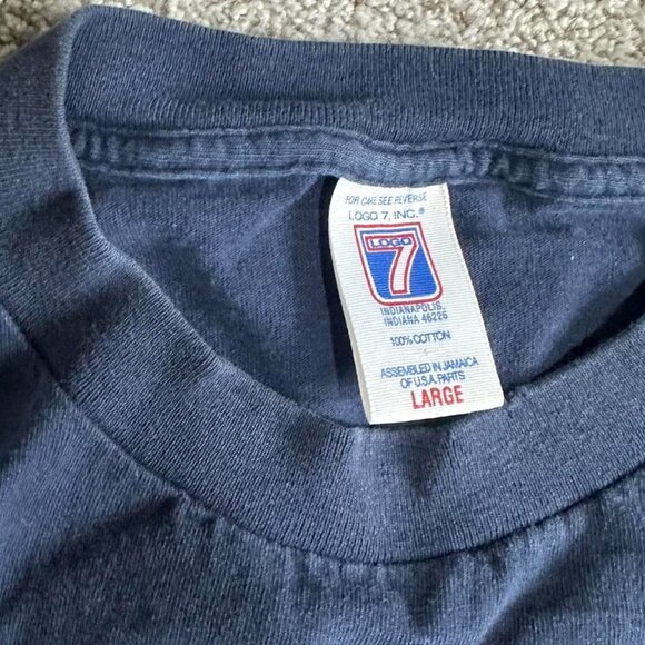 Logo 7 Men's Navy T-shirt - Picture 4 of 5
